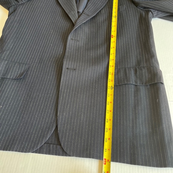 Brooks Brothers 346 Blue Striped 46R Suit Blazer Lined Pockets 3 Buttons - Picture 11 of 13